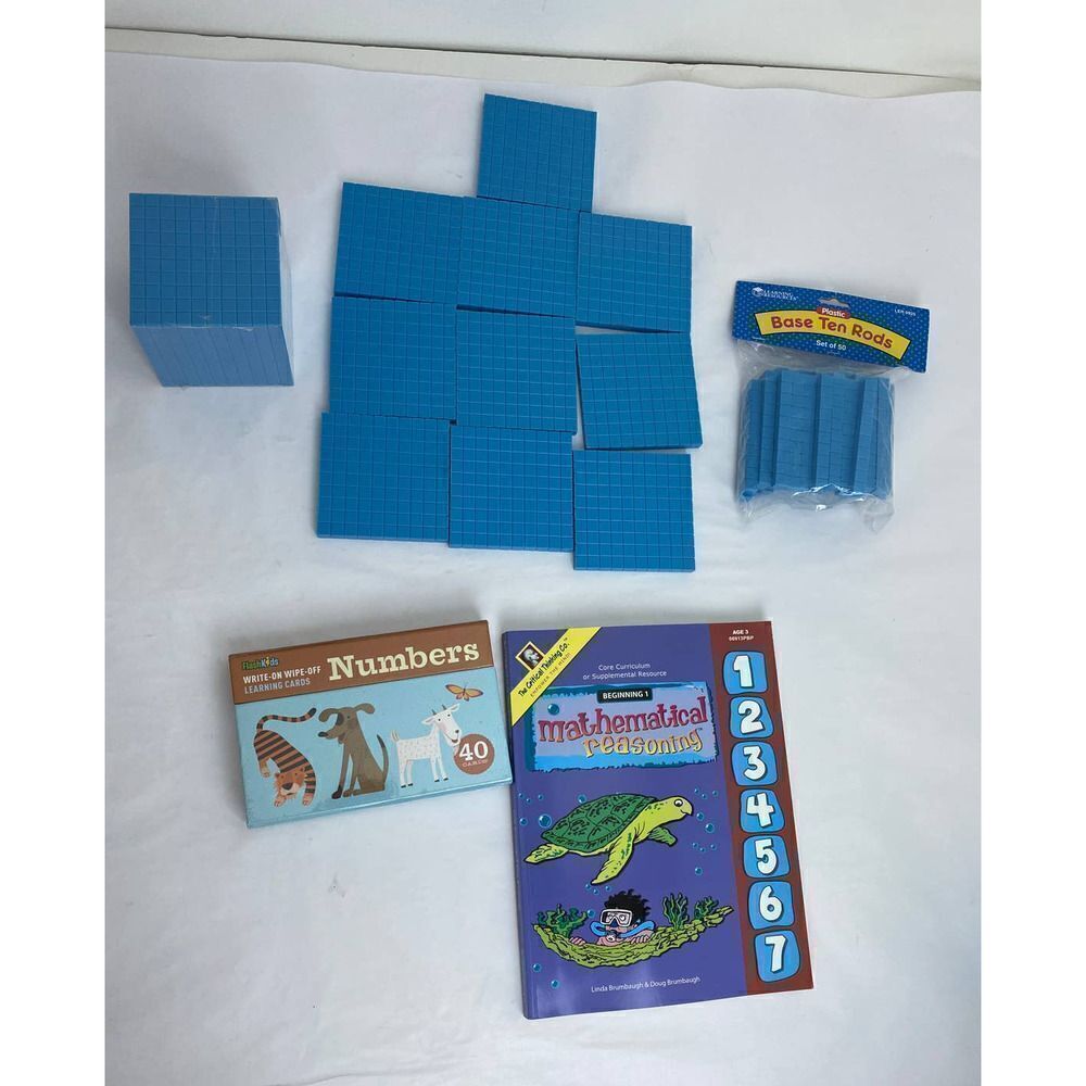 Base Ten Math Blocks, Math Workbooks, Write-On Number Cards Home School